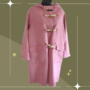 🍋✨ Gemini pink duffle toggle coat 100% wool size L